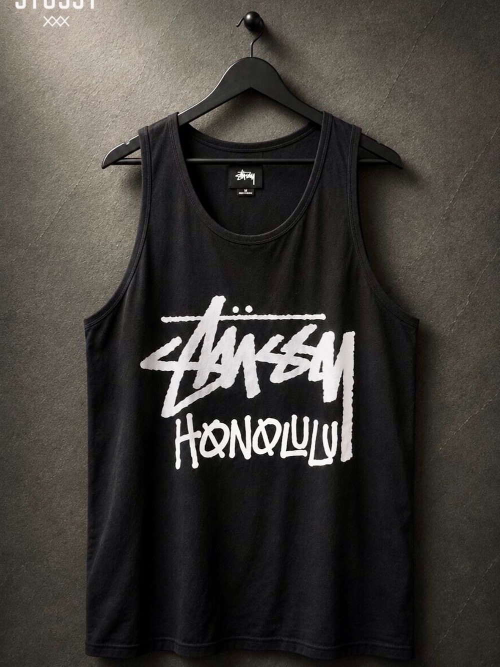 Stussy Honolulu Chapter Tank Top Black White Size Medium NWOT Cut Tag Rare